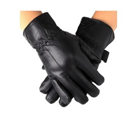 Mens Touch Screen Gloves Leather Thermal Gloves