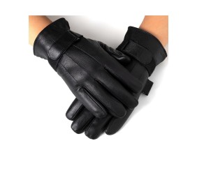 Mens Gloves Dressy Genuine Leather Warm Thermal Lined Wrist Strap