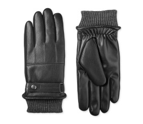 Men's Insulated Faux-Leather Touchscreen Gloves