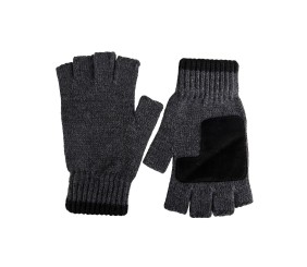 Men's Classic Fingerless Marled Knit Gloves