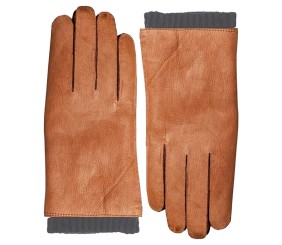 Men's Leather Gloves with Knit Cuffs